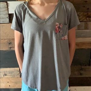 Grey v neck shirt